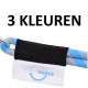 3 kleuren gewoven label en zwart elastiek